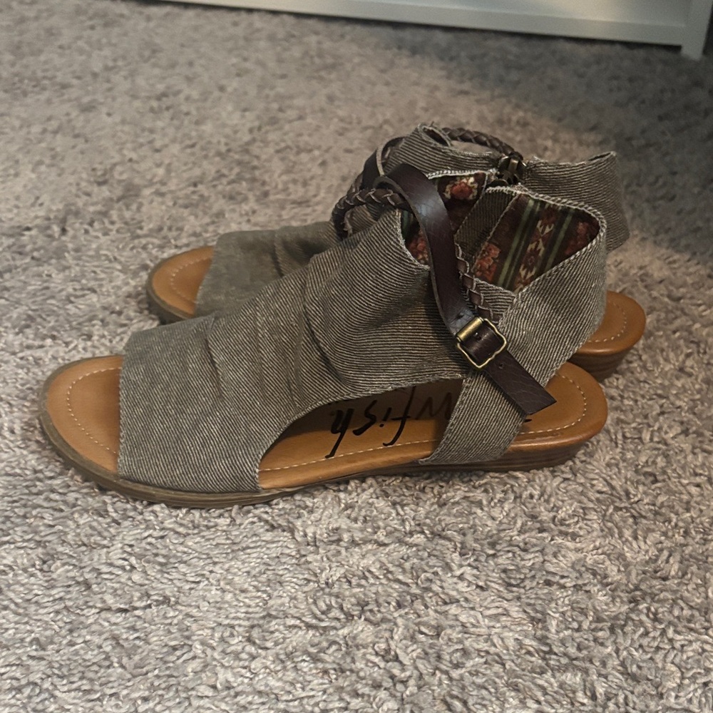 Blowfish Gray and Brown Sandals - Picture 3 of 6